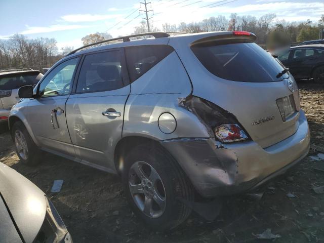 JN8AZ08W55W428724 - 2005 NISSAN MURANO SL SILVER photo 2