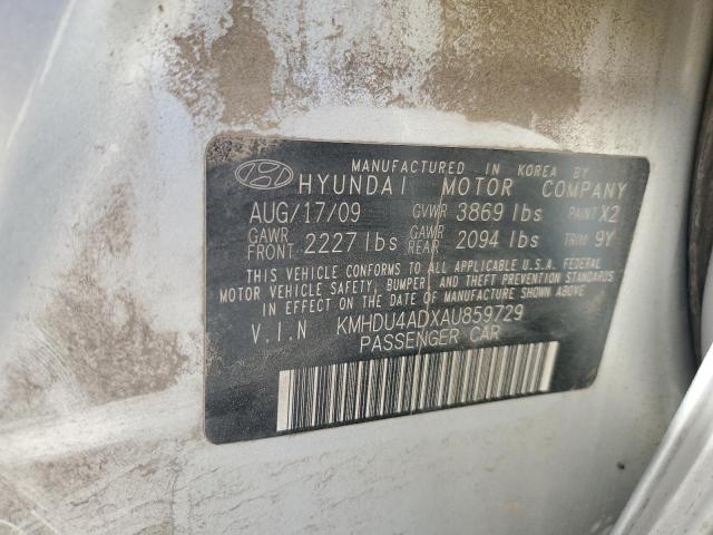 KMHDU4ADXAU859729 - 2010 HYUNDAI ELANTRA BLUE SILVER photo 12