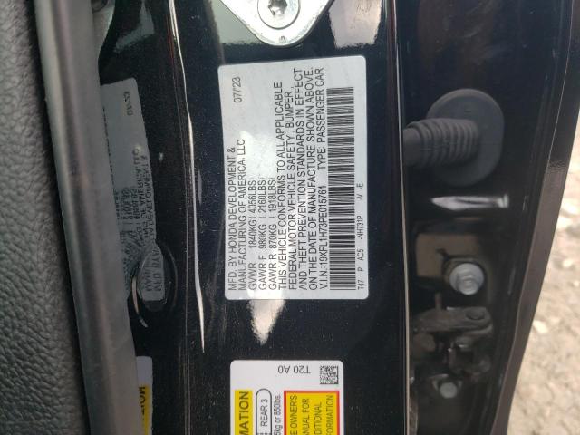 19XFL1H73PE015764 - 2023 HONDA CIVIC EXL შავი ფოტო 12