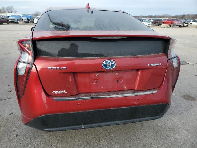 JTDKBRFU7J3066420 - 2018 TOYOTA PRIUS RED photo 6