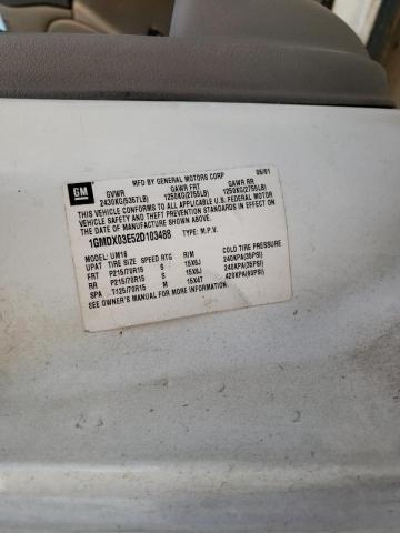 1GMDX03E52D103488 - 2002 PONTIAC MONTANA WHITE photo 10