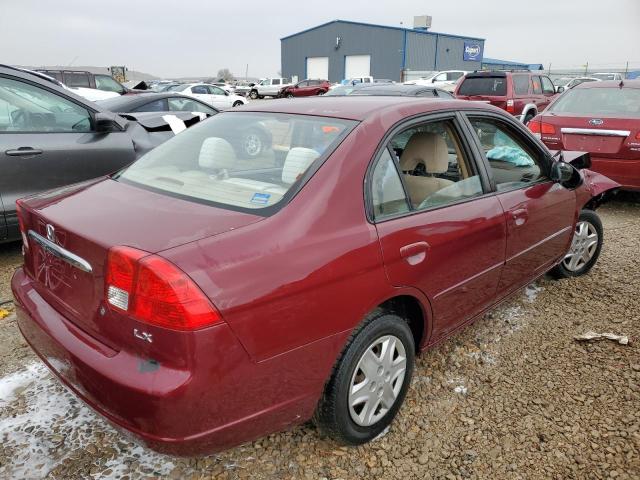 2HGES16533H508697 - 2003 HONDA CIVIC LX BURGUNDY photo 3