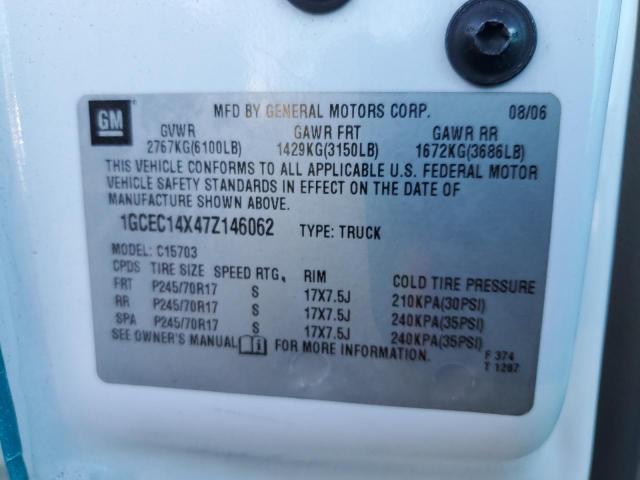1GCEC14X47Z146062 - 2007 CHEVROLET SILVERADO C1500 CLASSIC TEAL photo 12