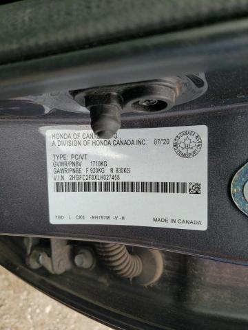 2HGFC2F8XLH027458 - 2020 HONDA CIVIC SPORT 灰色 照片 13