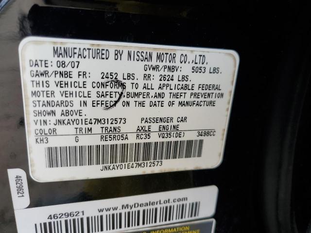 JNKAY01E47M312573 - 2007 INFINITI M35 BASE BLACK photo 13