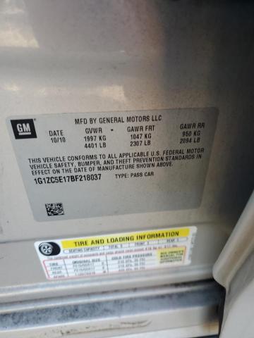 1G1ZC5E17BF218037 - 2011 CHEVROLET MALIBU 1LT Алтын фото 12