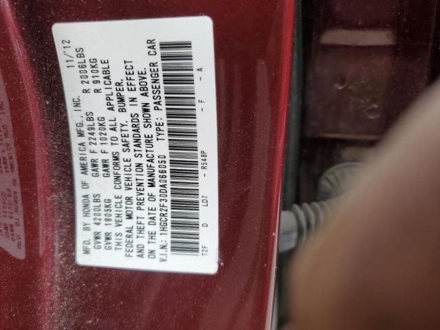 1HGCR2F30DA066050 - 2013 HONDA ACCORD LX RED photo 12