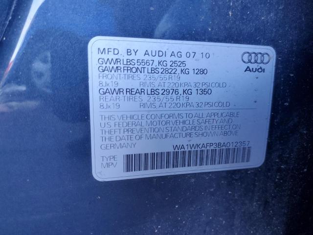 WA1WKAFP3BA012357 - 2011 AUDI Q5 PRESTIGE CHARCOAL photo 13