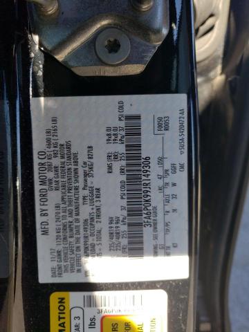 3FA6P0K99JR149306 - 2018 FORD FUSION TITANIUM/PLATINUM BLACK photo 12