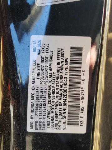 5FNRL5H42EB014543 - 2014 HONDA ODYSSEY EX BLACK photo 14