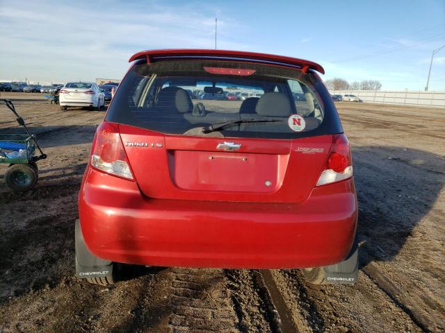 KL1TD66626B561398 - 2006 CHEVROLET AVEO BASE Qırmızı foto 6