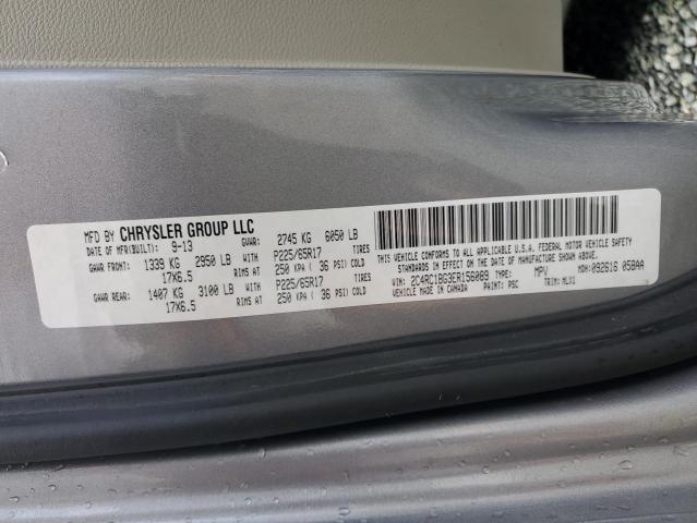 2C4RC1BG3ER156089 - 2014 CHRYSLER TOWN & COU TOURING SILVER photo 13