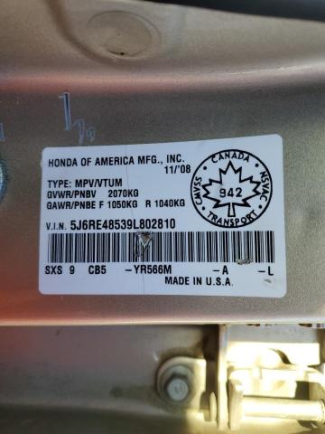 5J6RE48539L802810 - 2009 HONDA CR-V EX GOLD photo 14