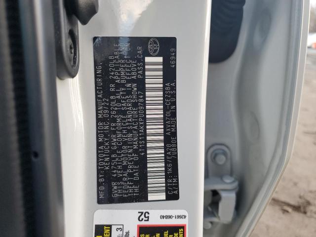 4T1S11AKXPU097847 - 2023 TOYOTA CAMRY SE NIGHT SHADE WHITE photo 13