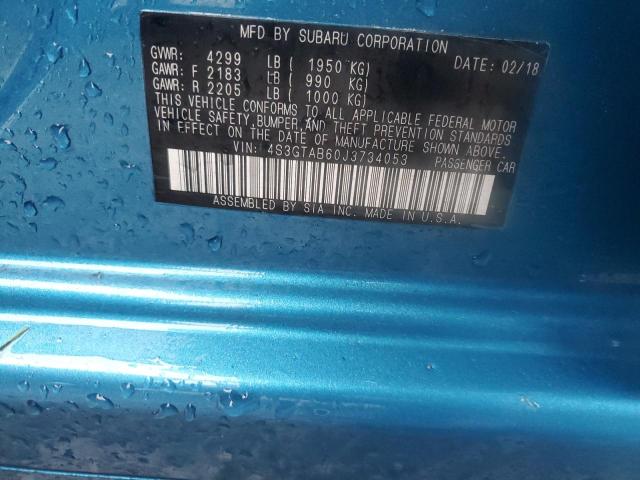 4S3GTAB60J3734053 - 2018 SUBARU IMPREZA PREMIUM BLUE photo 12