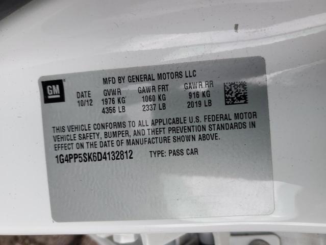 1G4PP5SK6D4132812 - 2013 BUICK VERANO WHITE photo 13