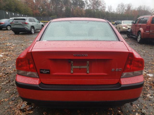 YV1RS61R512077948 - 2001 VOLVO S60 RED photo 6