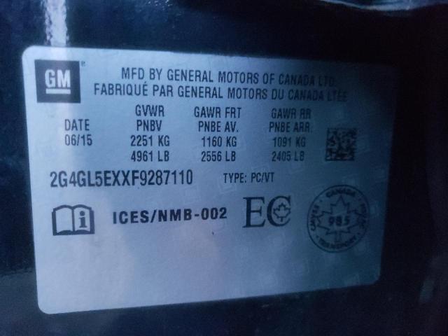 2G4GL5EXXF9287110 - 2015 BUICK REGAL 黑色 照片 12