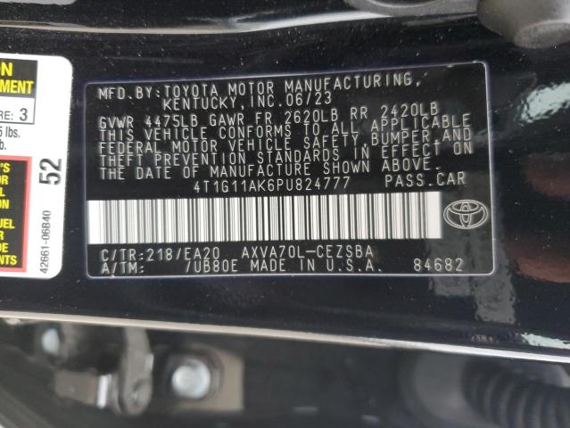 4T1G11AK6PU824777 - 2023 TOYOTA CAMRY SE NIGHT SHADE BLACK photo 12