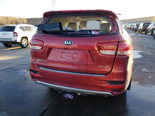 5XYPKDA55HG320785 - 2017 KIA SORENTO SX RED photo 6