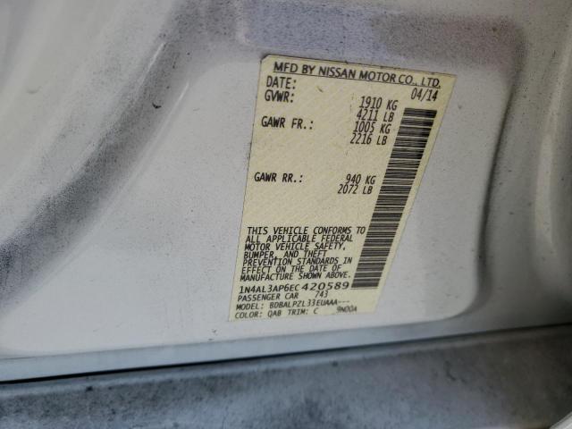 1N4AL3AP6EC420589 - 2014 NISSAN ALTIMA 2.5 WHITE photo 12