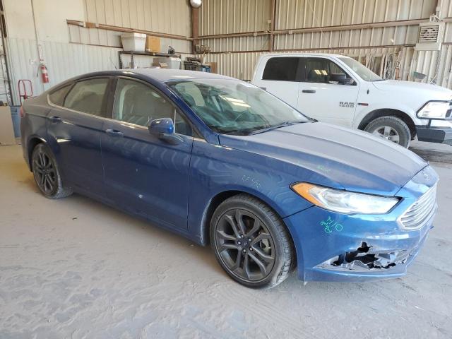 3FA6P0G71JR267485 - 2018 FORD FUSION S BLUE photo 4