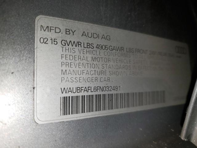 WAUBFAFL6FN032491 - 2015 AUDI A4 PREMIUM SILVER photo 12