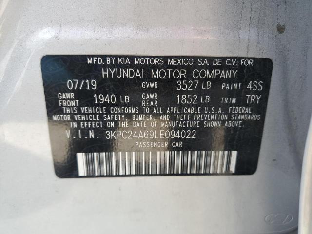 3KPC24A69LE094022 - 2020 HYUNDAI ACCENT SE SILVER photo 12