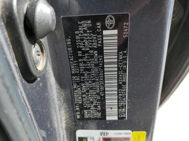 4T1BF3EK6BU714242 - 2011 TOYOTA CAMRY BASE GRAY photo 12