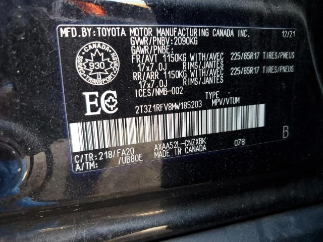 2T3Z1RFV8MW185203 - 2021 TOYOTA RAV4 LE BLACK photo 14