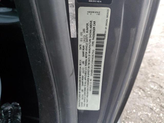 3VWBK31C15M408750 - 2005 VOLKSWAGEN NEW BEETLE GL 灰色 照片 12