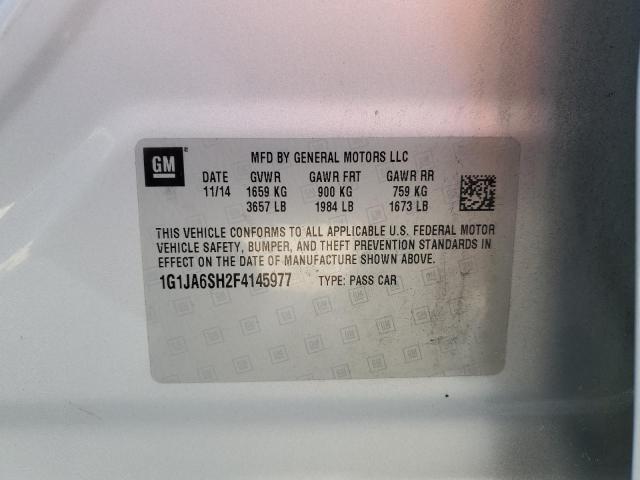 1G1JA6SH2F4145977 - 2015 CHEVROLET SONIC LS SILVER photo 12