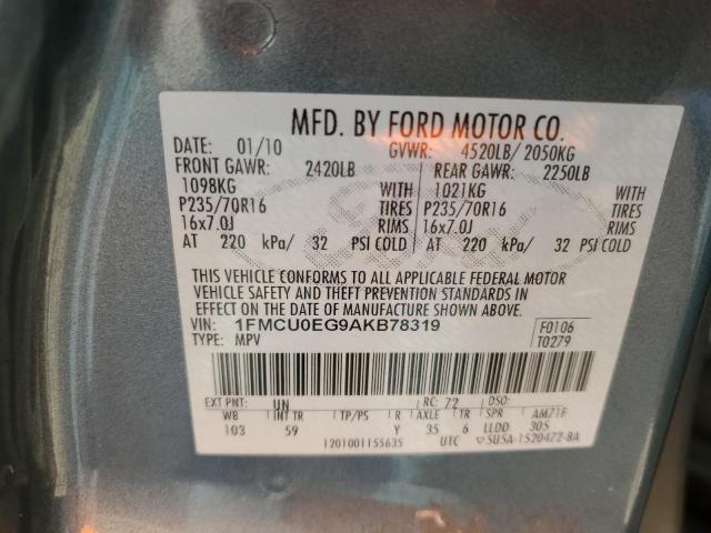 1FMCU0EG9AKB78319 - 2010 FORD ESCAPE LIMITED GRAY photo 13