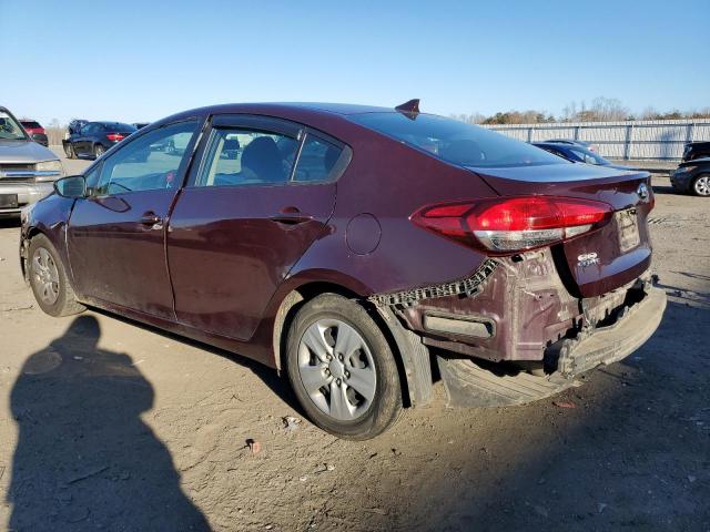 3KPFK4A77JE227895 - 2018 KIA FORTE LX BURGUNDY photo 2