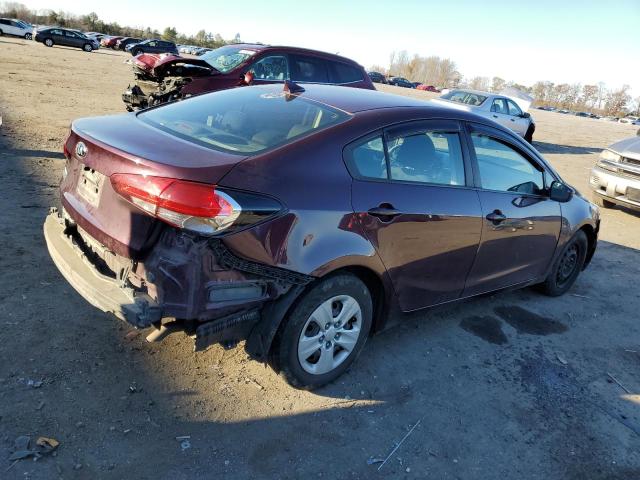 3KPFK4A77JE227895 - 2018 KIA FORTE LX BURGUNDY photo 3