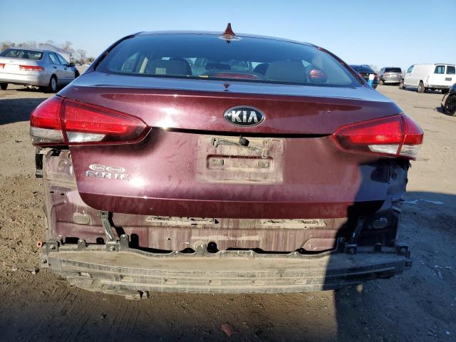 3KPFK4A77JE227895 - 2018 KIA FORTE LX BURGUNDY photo 6