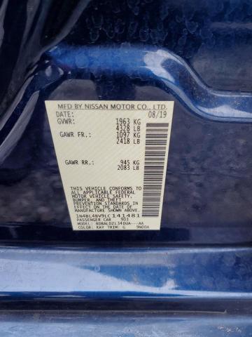 1N4BL4BV9LC141481 - 2020 NISSAN ALTIMA S BLUE photo 12