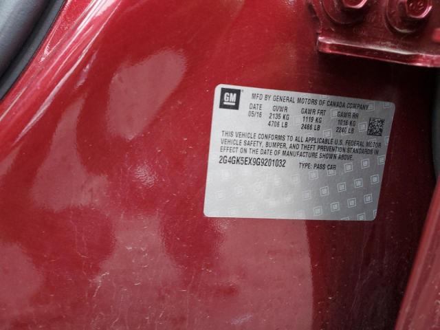2G4GK5EX9G9201032 - 2016 BUICK REGAL 勃艮第红 照片 12