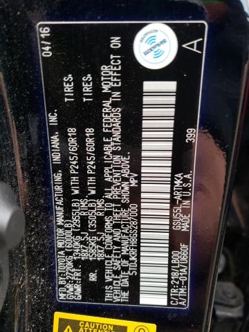 5TDJKRFH8GS287000 - 2016 TOYOTA HIGHLANDER XLE BLACK photo 14