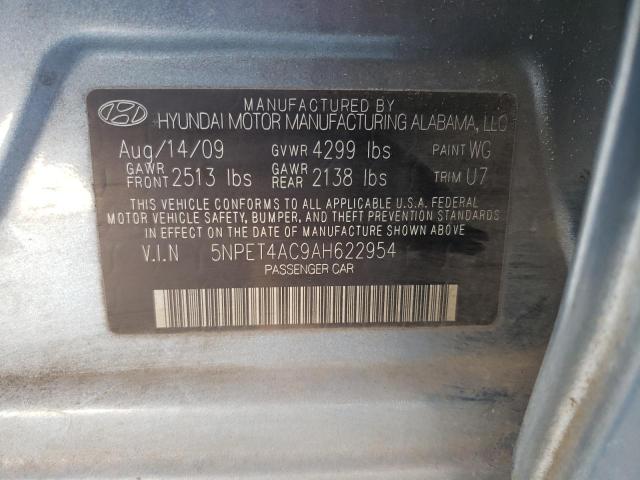 5NPET4AC9AH622954 - 2010 HYUNDAI SONATA GLS BLUE photo 12