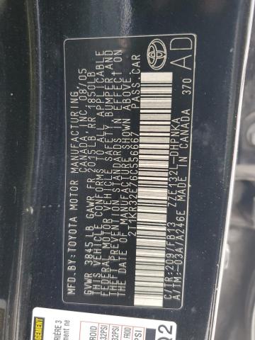 2T1KR32E76C556667 - 2006 TOYOTA COROLLA MA XR BLACK photo 12