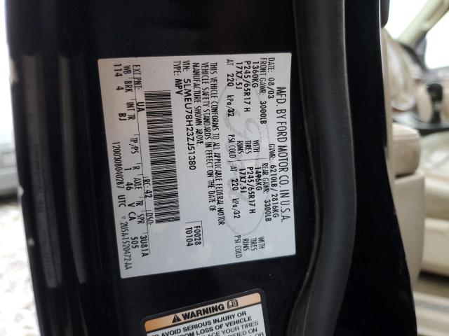 5LMEU78H23ZJ51380 - 2003 LINCOLN AVIATOR 黑色 照片 13