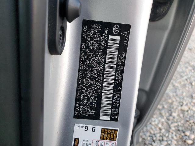 JTDKB20U497833502 - 2009 TOYOTA PRIUS SILVER photo 12