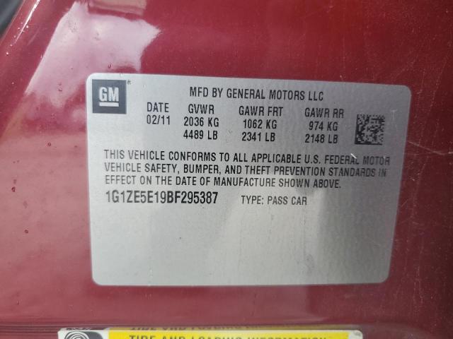 1G1ZE5E19BF295387 - 2011 CHEVROLET MALIBU LTZ ბურგუნდია ფოტო 12