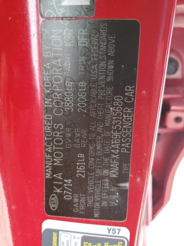 KNAFX4A69F5315680 - 2015 KIA FORTE LX RED photo 13