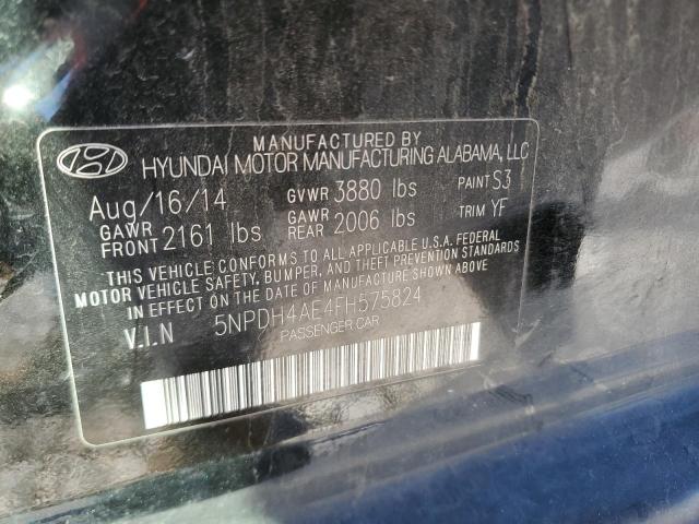 5NPDH4AE4FH575824 - 2015 HYUNDAI ELANTRA SE BLACK photo 13