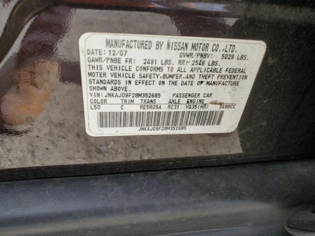 JNKAJ09F28M352685 - 2008 INFINITI EX35 BASE 栗色 照片 13
