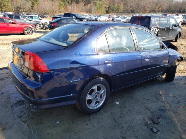 2HGES16624H502447 - 2004 HONDA CIVIC LX BLUE photo 3