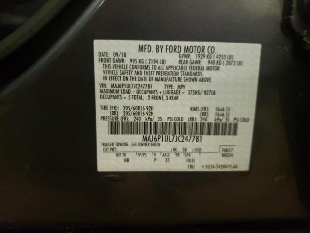 MAJ6P1UL7JC247781 - 2018 FORD ECOSPORT SE Boz foto 13