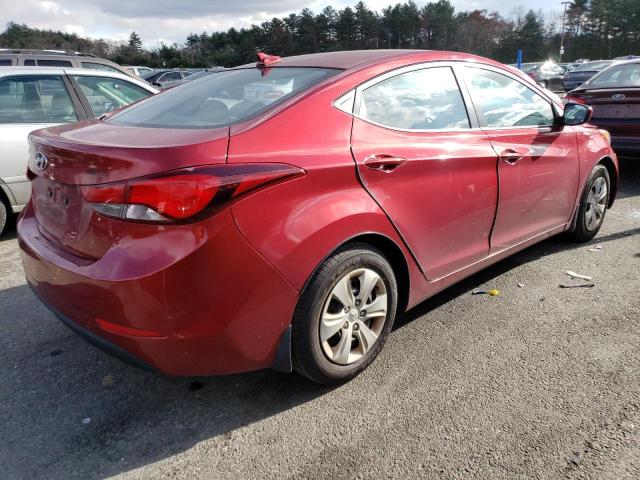 5NPDH4AE9GH771534 - 2016 HYUNDAI ELANTRA SE RED photo 3